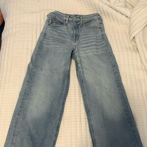Old navy light was jeans size 0. High rise wide leg jeans